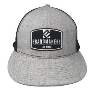 Brandmakers Est. 2008 Snapback Trucker Hat Gray One Size Mesh Back Brand Makers